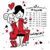 کوسن عاشقانه شامل تصویرسازی دختر و پسر عاشق جهت چاپ بالشتک و کوسن هدیه روز عشق