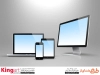 طرح لایه باز موکاپ صفحه لپ تاپ و موبایل و تبلت جهت پیش نمایش ریسپانسیو دستگاه‌های دیجیتال