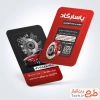 طرح آماده کارت ویزیت لوازم یدکی اتومبیل شامل عکس قطعات خودرو