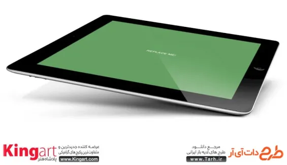 طرح لایه باز موکاپ iPad به صورت لایه باز با فرمت psd جهت پیش نمایش صفحه iPad