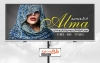 طرح لایه باز بنر روسری فروشی شامل عکس مدل زن جهت چاپ بنر و تابلو فروشگاه شال و روسری