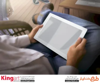 طرح موکاپ تبلت لایه باز به صورت لایه باز با فرمت psd جهت پیش نمایش صفحه iPad