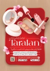 طرح خام پوستر لوازم آرایشی شامل عکس لوازم آرایشی