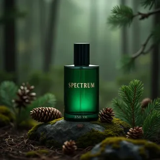 عکس استوک شیشه ادکلن و میوه کاج عکس حرفه ای عطر و ادکلن