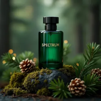 تصویر شیشه ادکلن در جنگل عکس حرفه ای عطر و ادکلن