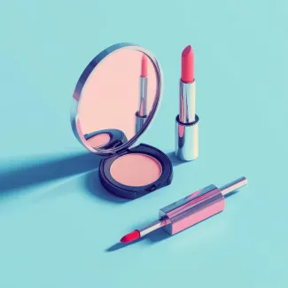 عکس با کیفیت آینه و رژ لب