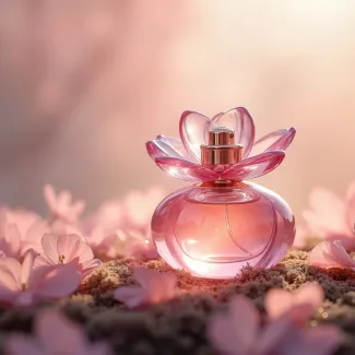 عکس هوش مصنوعی ادکلن با شیشه گل عکس حرفه ای عطر و ادکلن