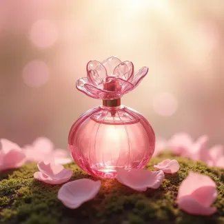 تصویر ادکلن با شیشه صورتی عکس حرفه ای عطر و ادکلن