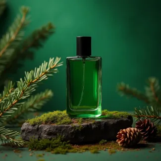 تصویر با کیفیت ادکلن مردانه شیشه سبز عکس حرفه ای عطر و ادکلن