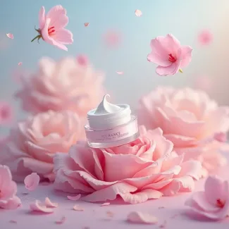 دانلود عکس کرم دور چشم میان گل و شکوفه عکس حرفه ای لوازم آرایشی