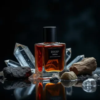 دانلود عکس شیشه ادکلن با تکه های الماس عکس حرفه ای عطر و ادکلن