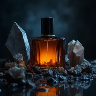عکس استوک اعطر و ادکلن در میان سنگها عکس حرفه ای عطر و ادکلن