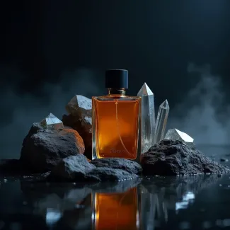 عکس عطر و ادکلن میان الماس و سنگ عکس حرفه ای عطر و ادکلن
