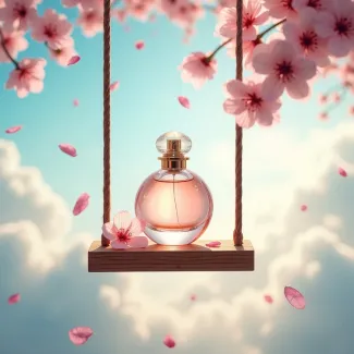 عکس حرفه ای شیشه ادکلن صورتی با شکوفه عکس حرفه ای عطر و ادکلن