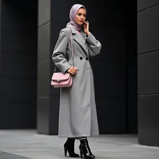 دانلود تصویر هوش مصنوعی پالتو بلند زنانه عکس حرفه ای مانتو فروشی