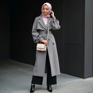 عکس ترنچ کت زنانه بلند عکس حرفه ای مانتو فروشی