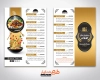 طرح منو رستوران لایه باز شامل وکتور ظرف غذا