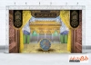 طرح بنر سه بعدی ضریح حرم حضرت ابوالفضل شامل خوشنویسی یا قمر بنی هاشم