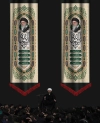 طرح کتیبه ماه محرم شامل خوشنویسی یا ابا عبدالله