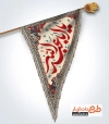 طرح پرچم مثلثی محرم شامل خوشنویسی یا اباعبدالله