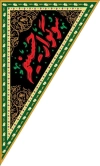 طرح کتیبه سه گوش محرم شامل خوشنویسی خوشنویسی سوگوار حسینیم