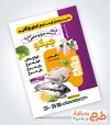 طرح psd تراکت مرغ فروشی شامل عکس مرغ و ماهی