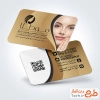 طرح کارت ویزیت متخصص پوست و مو شامل رنگبندی مشکی طلائی