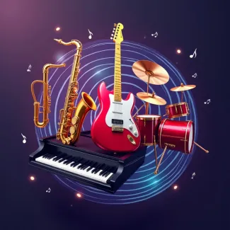 عکس حرفه ای لوازم موسیقی