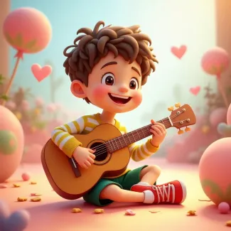 عکس کودک با گیتار عکس حرفه ای لوازم موسیقی