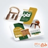 طرح کارت ویزیت تبلیغاتی نجاری دارای عکس میز و صندلی چوبی