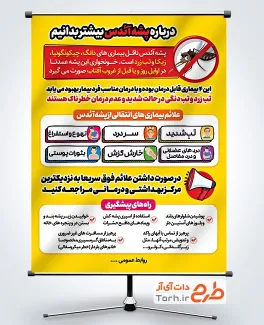 طرح لایه باز پوستر پشه آئدس و تب دنگی با قابلیت ویرایش المان ها