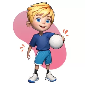 تصویرسازی پسر فوتبالیست شامل کاراکتر بچه