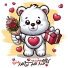 طرح خام ست دونفره روز ولنتاین شامل تصویرسازی خرس جهت چاپ تیشرت عاشقانه، ولنتاین و روز عشق