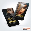 طرح کارت ویزیت تبلیغاتی پیرایش زنانه شامل عکس مدل زن