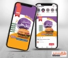طرح پست و استوری ساندویچی شامل عکس همبرگر جهت استفاده برای پست و استوری اینستاگرام فست فود و ساندویچ