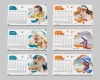 طرح لایه باز تقویم رومیزی کودکانه 1403 شامل محل جایگذاری عکس کودکان جهت چاپ تقویم رو میزی 1403