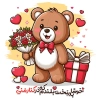 طرح خام ست دونفره روز ولنتاین شامل تصویرسازی خرس جهت چاپ تیشرت عاشقانه، ولنتاین و روز عشق
