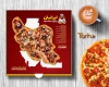 طرح لایه باز جعبه پیتزا جهت استفاده برای بسته بندی و جعبه پیتزا به صورت رنگی