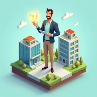تصویر مشاور املاک و ماکت شهرک آپارتمانی عکس حرفه ای املاک