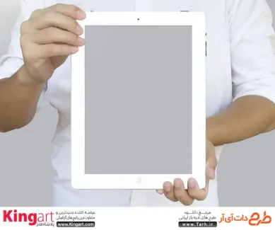 موکاپ تبلت در دست لایه باز به صورت لایه باز با فرمت psd جهت پیش نمایش صفحه iPad