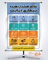 طرح پوستر علائم دیابت شامل وکتور علائم هشدار دهنده دیابت با فرمت PSD و قابل ویرایش