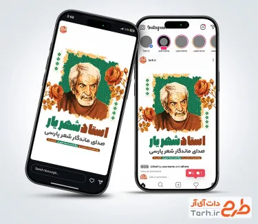 قالب استوری روز شهریار با تصویرسازی استاد شهریار