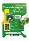 طرح پوستر سبزیجات آماده شامل عکس سبزی آماده