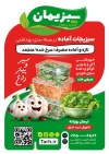 طرح تراکت خام سبزی آماده شامل عکس سبزیجات