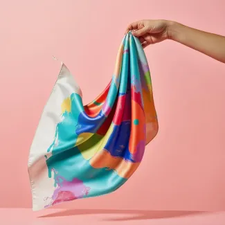 عکس استوک روسری مجلسی مدل آبرنگی عکس حرفه ای روسری