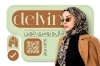 طرح کارت ویزیت شال و روسری شامل عکس زن