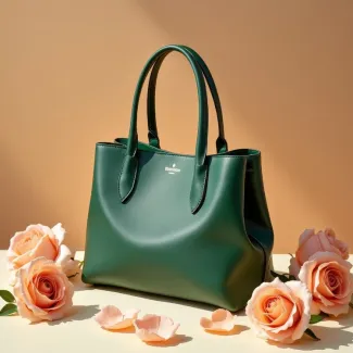 عکس با کیفیت کیف دستی زنانه رنگ سبز عکس حرفه ای کیف و کفش