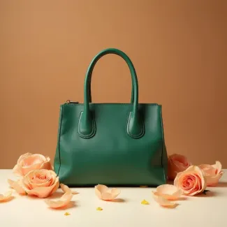 عکس استوک کیف زنانه سبز عکس حرفه ای کیف و کفش