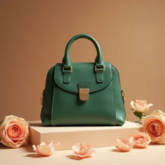 عکس باکیفیت کیف دستی زنانه سبز عکس حرفه ای کیف و کفش