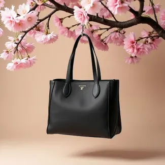 عکس با کیفیت کیف زنانه روی شاخه عکس حرفه ای کیف و کفش